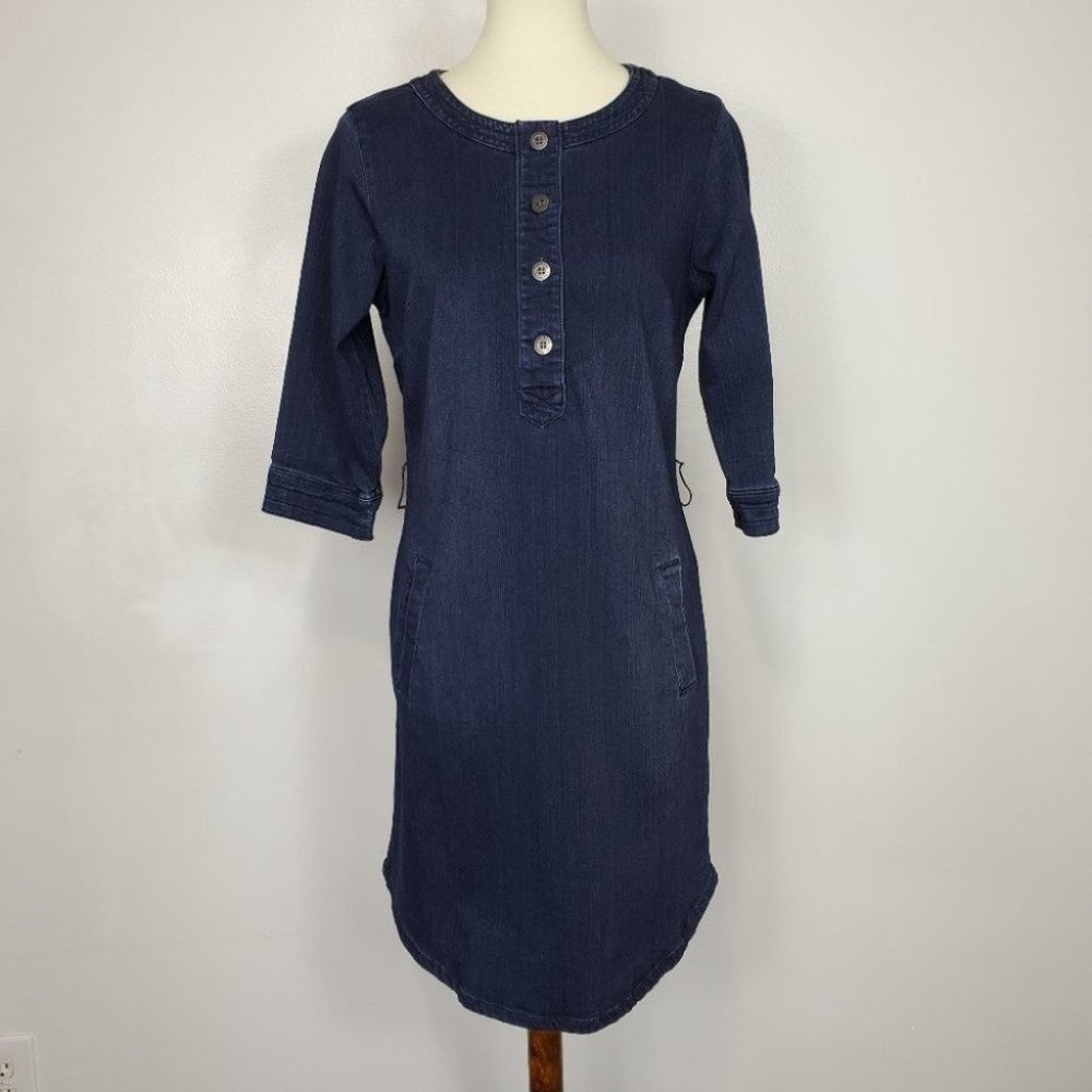 Red Jeans NYC Graphic Denim Jean Shift Dress Size S